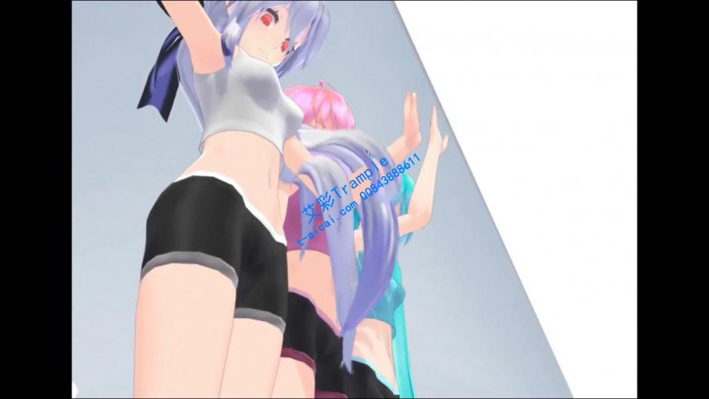 MMD动漫踩踏系列三个妹子踩毯子 R-190630-2