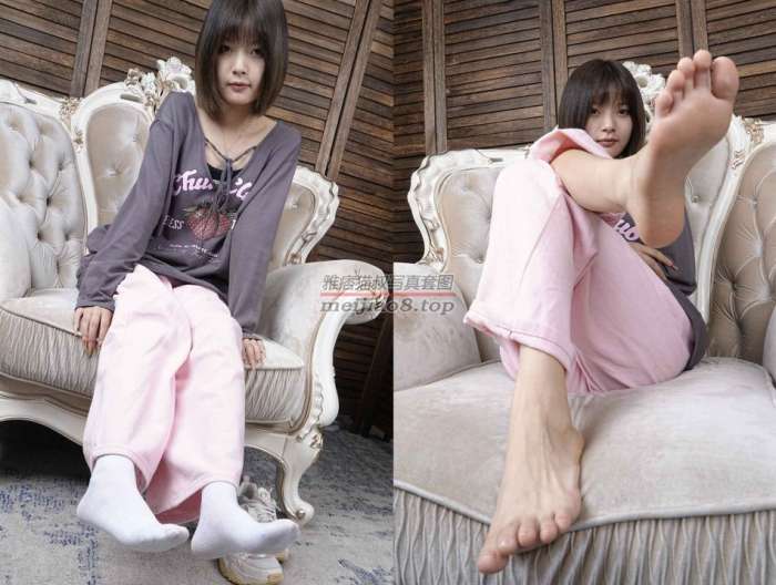 [Sexy Asian Girls Feet] No.043-倩倩展示她的原味白棉袜裸足