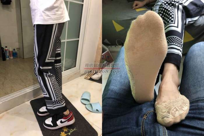 约来附近的大学生脱她的AJ板鞋玩舔船袜裸足