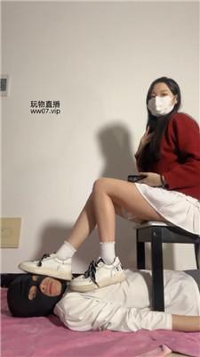 【甜恬】桌底视角-休闲鞋白棉袜气味辱 bf50651