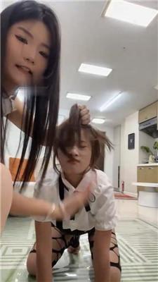 【婉晴】情侣奴-抽耳光/丝袜捆绑-舔脚丫 JS250426-10